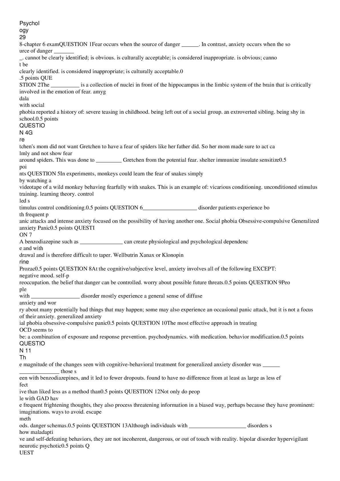 Preview image for Psychology 298-chapter 6 exam